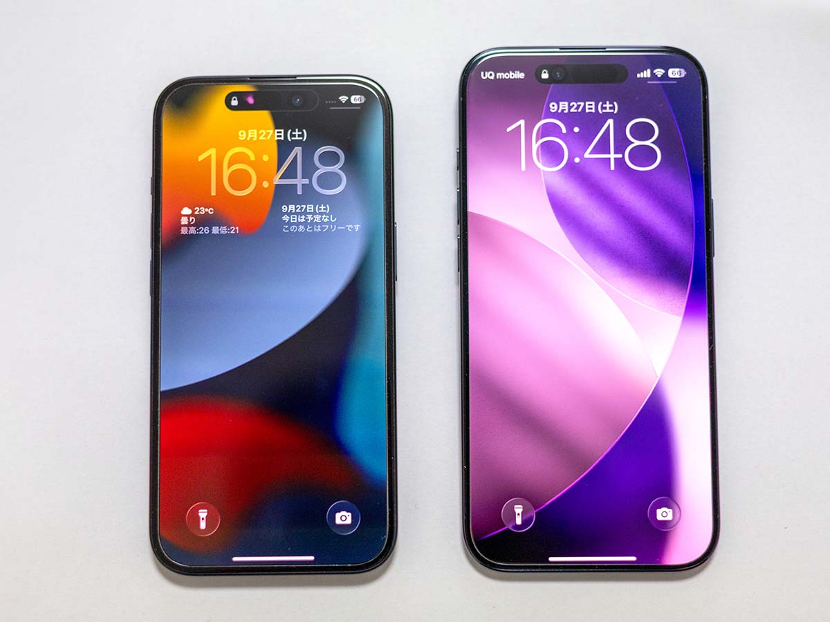 iPhone15とiPhone Airの画面サイズ比較